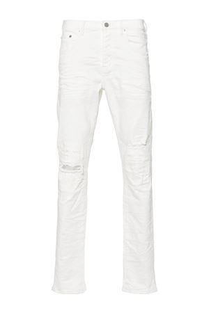 White cotton blend denim jeans PURPLE BRAND | P001LDWH324WHITE